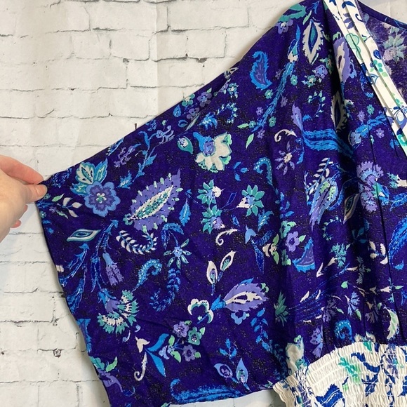 Avenue NWT Maxi Dress Smocked Floral Plus Size 20 Boho Tiered Resortwear Paisley - Picture 5 of 16